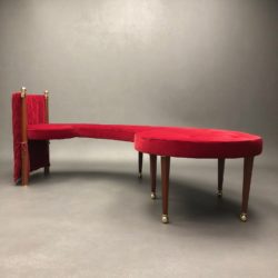 Three Seat Red Velvet Bench Jeannot Cerutti Sawaya & Moroni