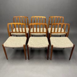 Lot de 6 chaises Model 83 Møbelfabrik Danemark en Palissandre Niels Otto Moller