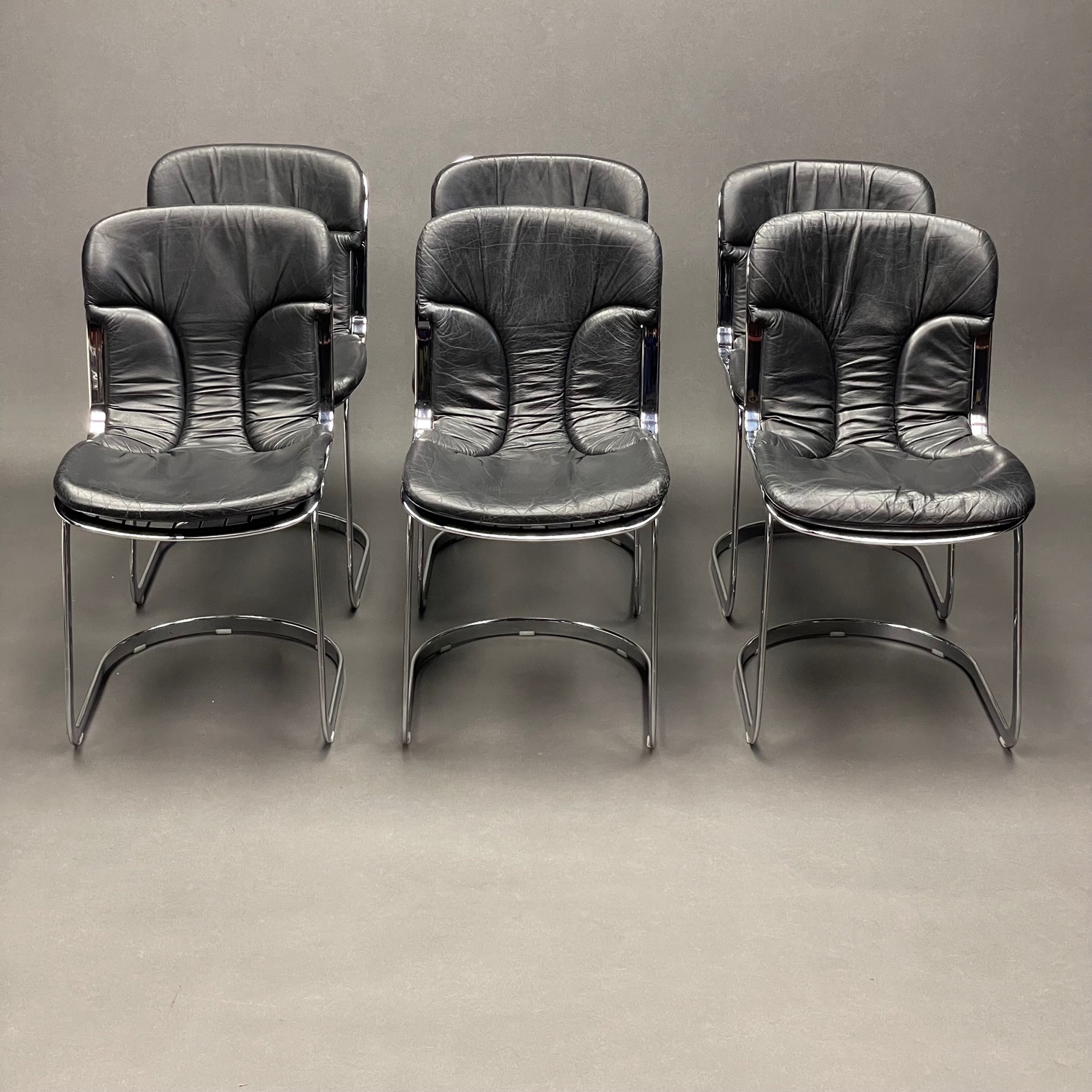 Lot de 6 Chaises Willy Rizzo Cidue Lot de 6 Chaises Willy Rizzo Cidue