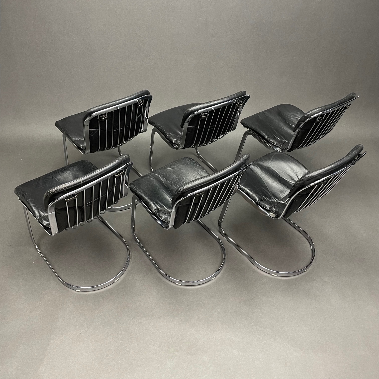 Lot de 6 Chaises Willy Rizzo Cidue Lot de 6 Chaises Willy Rizzo Cidue