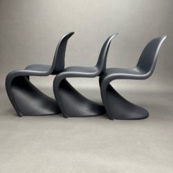 Lot de 3 Chaises noires Panton Chair Verner Panton Vitra